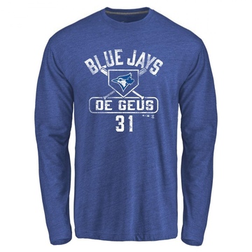 Men's Toronto Blue Jays Brett de Geus ＃31 Base Runner Long Sleeve T-Shirt - Royal