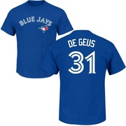 Men's Toronto Blue Jays Brett de Geus ＃31 Roster Name & Number T-Shirt - Royal