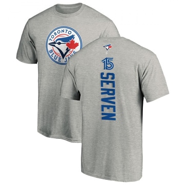 Men's Toronto Blue Jays Brian Serven ＃15 Backer T-Shirt Ash