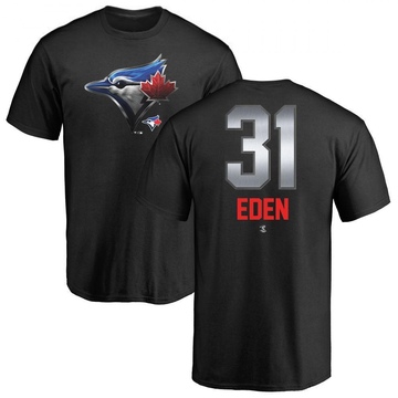 Men's Toronto Blue Jays Cam Eden ＃31 Midnight Mascot T-Shirt - Black