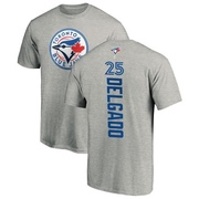 Men's Toronto Blue Jays Carlos Delgado ＃25 Backer T-Shirt Ash