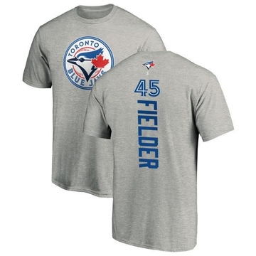 Men's Toronto Blue Jays Cecil Fielder ＃45 Backer T-Shirt Ash