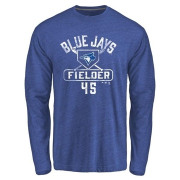 Men's Toronto Blue Jays Cecil Fielder ＃45 Base Runner Long Sleeve T-Shirt - Royal
