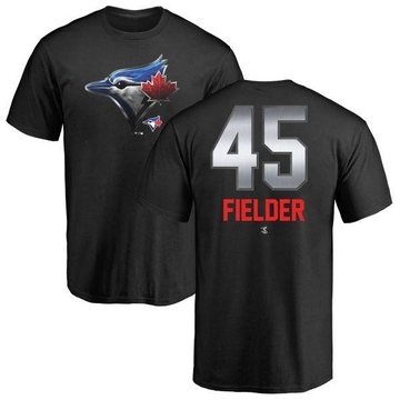 Men's Toronto Blue Jays Cecil Fielder ＃45 Midnight Mascot T-Shirt - Black