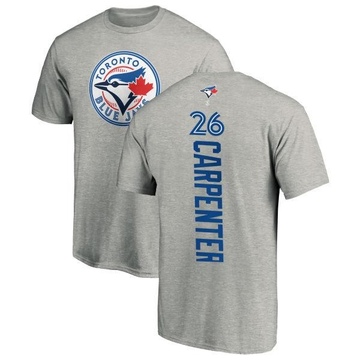 Men's Toronto Blue Jays Chris Carpenter ＃26 Backer T-Shirt Ash