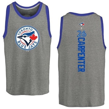 Men's Toronto Blue Jays Chris Carpenter ＃26 Backer Tank Top Ash