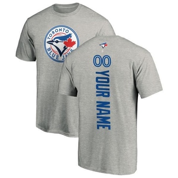 Men's Toronto Blue Jays Custom ＃00 Backer T-Shirt Ash