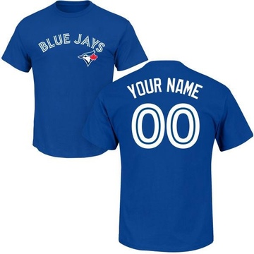 Men's Toronto Blue Jays Custom ＃00 Roster Name & Number T-Shirt - Royal