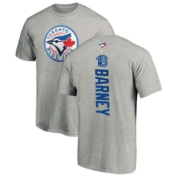 Men's Toronto Blue Jays Darwin Barney ＃18 Backer T-Shirt Ash