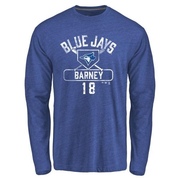 Men's Toronto Blue Jays Darwin Barney ＃18 Base Runner Long Sleeve T-Shirt - Royal