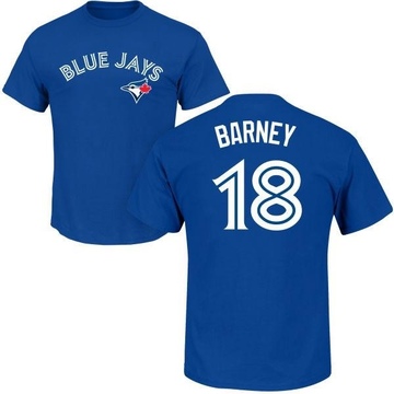 Men's Toronto Blue Jays Darwin Barney ＃18 Roster Name & Number T-Shirt - Royal