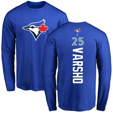 Men's Toronto Blue Jays Daulton Varsho ＃25 Backer Long Sleeve T-Shirt - Royal