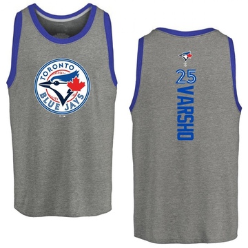 Men's Toronto Blue Jays Daulton Varsho ＃25 Backer Tank Top Ash