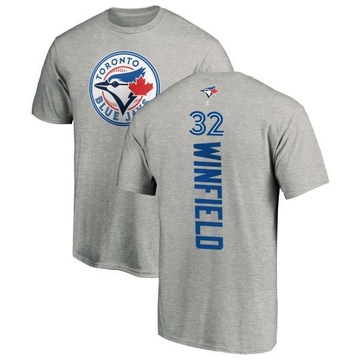 Men's Toronto Blue Jays Dave Winfield ＃32 Backer T-Shirt Ash