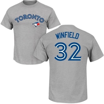 Men's Toronto Blue Jays Dave Winfield ＃32 Roster Name & Number T-Shirt - Gray