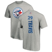 Men's Toronto Blue Jays Devon Travis ＃29 Backer T-Shirt Ash