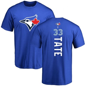 Men's Toronto Blue Jays Dillon Tate ＃33 Backer T-Shirt - Royal