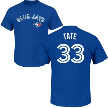 Men's Toronto Blue Jays Dillon Tate ＃33 Roster Name & Number T-Shirt - Royal