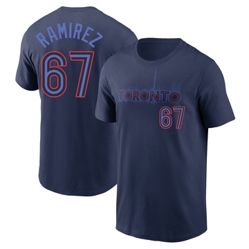 Men's Toronto Blue Jays Emmanuel Ramirez ＃67 2024 City Connect Name & Number T-Shirt - Navy