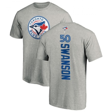 Men's Toronto Blue Jays Erik Swanson ＃50 Backer T-Shirt Ash