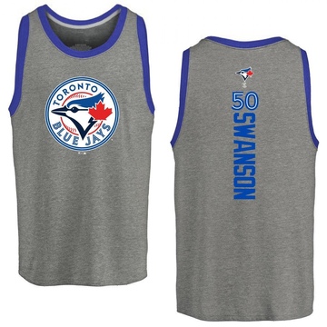 Men's Toronto Blue Jays Erik Swanson ＃50 Backer Tank Top Ash