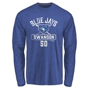 Men's Toronto Blue Jays Erik Swanson ＃50 Base Runner Long Sleeve T-Shirt - Royal