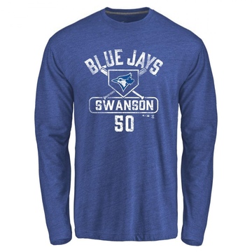 Men's Toronto Blue Jays Erik Swanson ＃50 Base Runner Long Sleeve T-Shirt - Royal