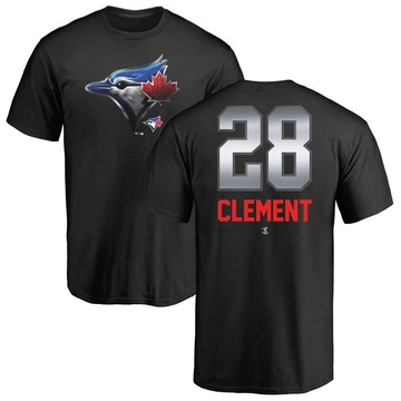 Men's Toronto Blue Jays Ernie Clement ＃28 Midnight Mascot T-Shirt - Black
