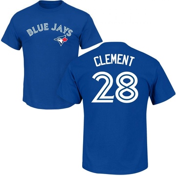 Men's Toronto Blue Jays Ernie Clement ＃28 Roster Name & Number T-Shirt - Royal