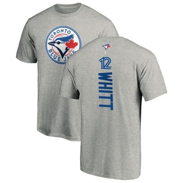 Men's Toronto Blue Jays Ernie Whitt ＃12 Backer T-Shirt Ash