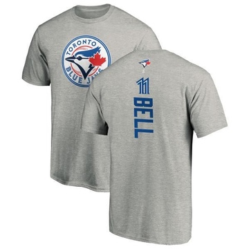 Men's Toronto Blue Jays George Bell ＃11 Backer T-Shirt Ash