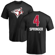 Men's Toronto Blue Jays George Springer ＃4 Name and Number Banner Wave T-Shirt - Black