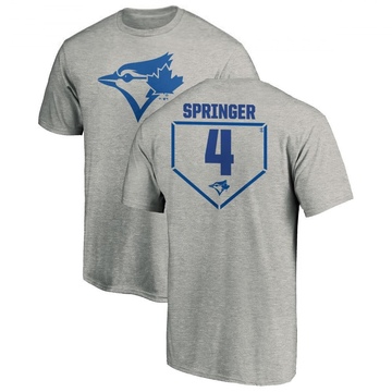 Men's Toronto Blue Jays George Springer ＃4 RBI T-Shirt Heathered - Gray