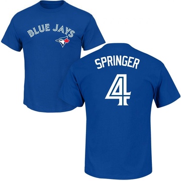 Men's Toronto Blue Jays George Springer ＃4 Roster Name & Number T-Shirt - Royal