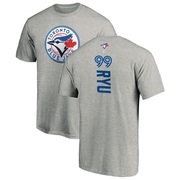 Men's Toronto Blue Jays Hyun Jin Ryu ＃99 Backer T-Shirt Ash