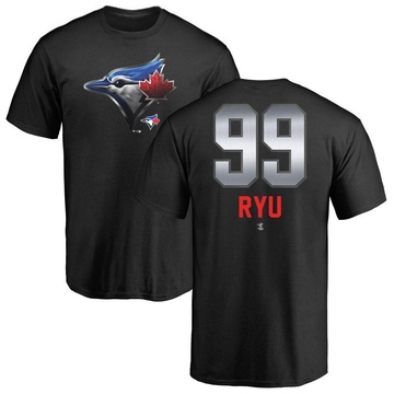 Men's Toronto Blue Jays Hyun Jin Ryu ＃99 Midnight Mascot T-Shirt - Black