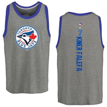 Men's Toronto Blue Jays Isiah Kiner-Falefa ＃7 Backer Tank Top Ash