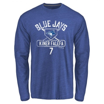Men's Toronto Blue Jays Isiah Kiner-Falefa ＃7 Base Runner Long Sleeve T-Shirt - Royal