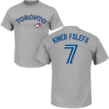 Men's Toronto Blue Jays Isiah Kiner-Falefa ＃7 Roster Name & Number T-Shirt - Gray