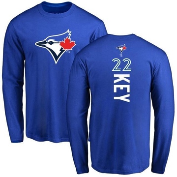 Men's Toronto Blue Jays Jimmy Key ＃22 Backer Long Sleeve T-Shirt - Royal