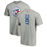 Men's Toronto Blue Jays Jimmy Key ＃22 Backer T-Shirt Ash