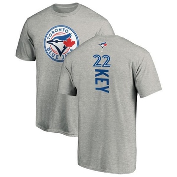 Men's Toronto Blue Jays Jimmy Key ＃22 Backer T-Shirt Ash