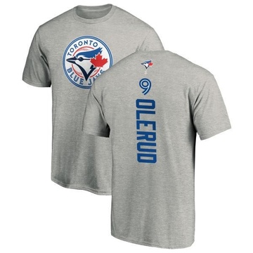 Men's Toronto Blue Jays John Olerud ＃9 Backer T-Shirt Ash