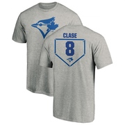 Men's Toronto Blue Jays Jonatan Clase ＃8 RBI T-Shirt Heathered - Gray