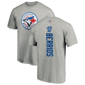 Men's Toronto Blue Jays Jose Berrios ＃17 Backer T-Shirt Ash