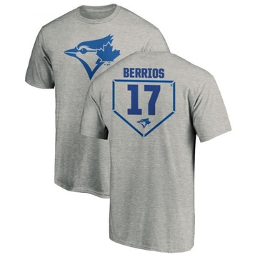 Men's Toronto Blue Jays Jose Berrios ＃17 RBI T-Shirt Heathered - Gray