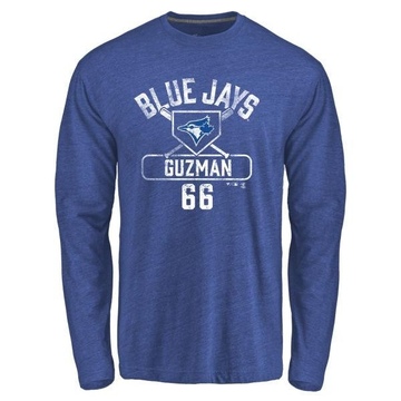 Men's Toronto Blue Jays Juan Guzman ＃66 Base Runner Long Sleeve T-Shirt - Royal