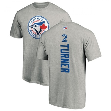 Men's Toronto Blue Jays Justin Turner ＃2 Backer T-Shirt Ash