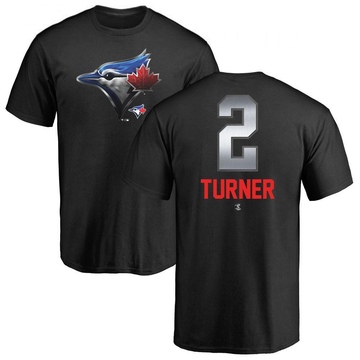 Men's Toronto Blue Jays Justin Turner ＃2 Midnight Mascot T-Shirt - Black
