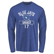 Men's Toronto Blue Jays Kelly Gruber ＃17 Base Runner Long Sleeve T-Shirt - Royal